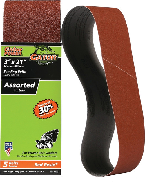 Gator 7020 Sanding Belt, 3 in W, 21 in L, Aluminum Oxide Abrasive [SKU: ORG2834778]