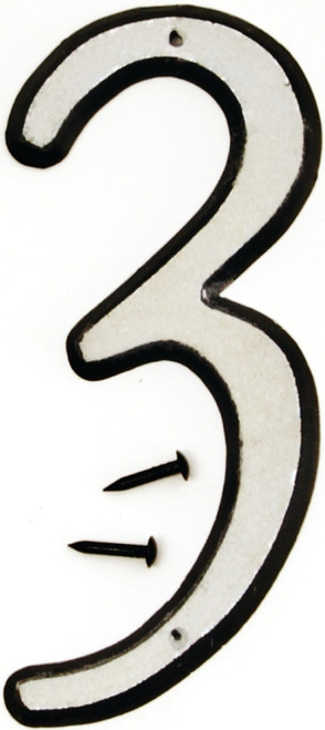 HY-KO 30600 Series 30603 House Number, Character: 3, 4 in H Character, Black/White Character, Plastic [SKU: ORG6635551]