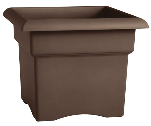 Bloem 457185-1001 Deck Box Planter, 18 in W, Round, Veranda Design, Plastic, Charcoal [SKU: ORG4693677]