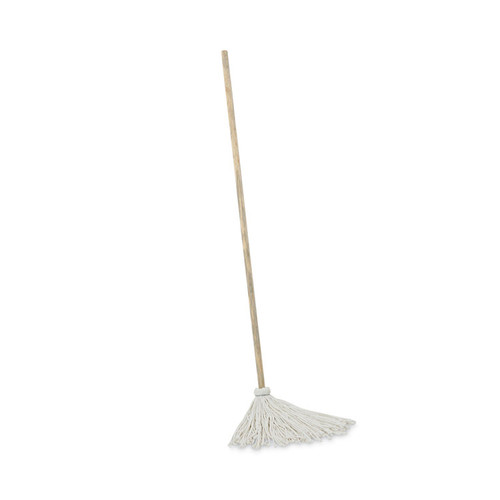 Handle/Deck Mops, 12 oz White Rayon Head, 48" Oak Wood Handle, 6/Pack [SKU: BWK112R]