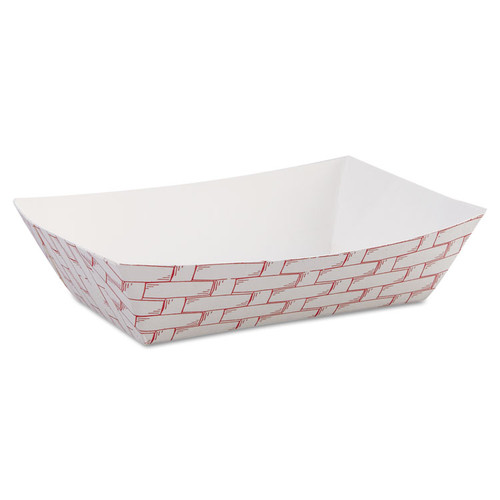 Paper Food Baskets, 6 oz Capacity, 3.78 x 4.3 x 1.08, Red/White, 1,000/Carton [SKU: BWK30LAG040]