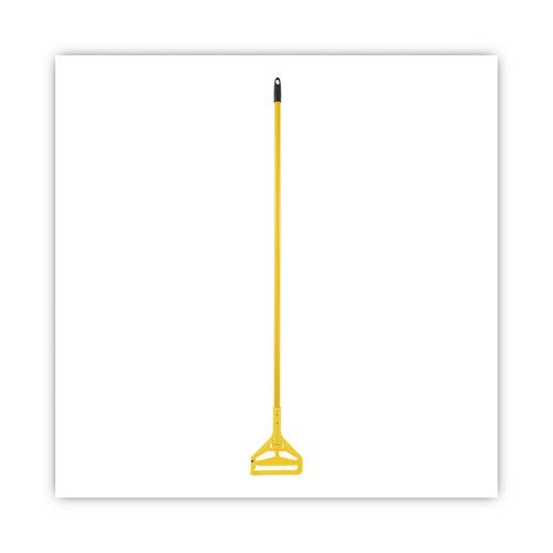 Quick Change Side-Latch Plastic Mop Head Handle, 60" Aluminum Handle, Yellow [SKU: BWK620]