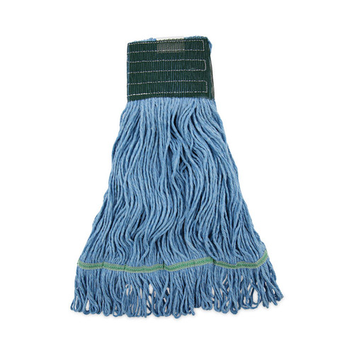 Mop Head, Premium Standard Head, Cotton/Rayon Fiber, Medium, Blue, 12/Carton [SKU: BWK402BL]