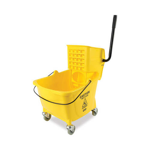 Pro-Pac Side-Squeeze Wringer/Bucket Combo, 8.75 gal, Yellow/Silver [SKU: BWK2635COMBOYEL]