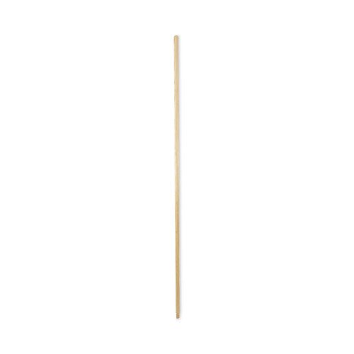 Threaded End Broom Handle, Lacquered Wood, 0.94" dia x 60", Natural [SKU: BWK122]