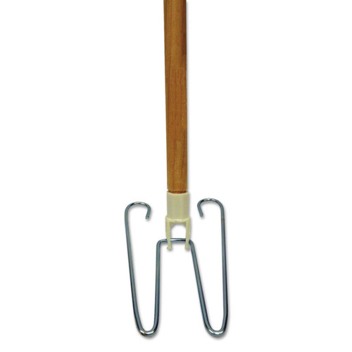 Wedge Dust Mop Head Frame/Lacquered Wood Handle, 0.94" dia x 48" Length, Natural [SKU: BWK1492]