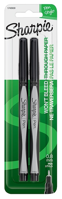 Sharpie 1742659 Premium Non-Toxic Pen, 0.3 mm Tip, Fine Tip, Black Ink, Soft Grip [SKU: ORG3932928]