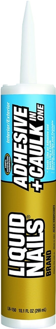 Liquid Nails LN-150 Adhesive Caulk, Bright White, 40 to 100 deg F, 10.1 oz Cartridge [SKU: ORG5483748]