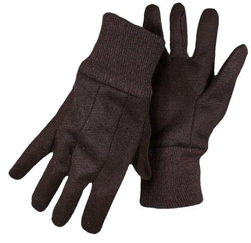 BOSS 4020-12 General-Purpose Jersey Gloves, L, Knit Wrist Cuff, Cotton, Brown [SKU: ORG5447552]