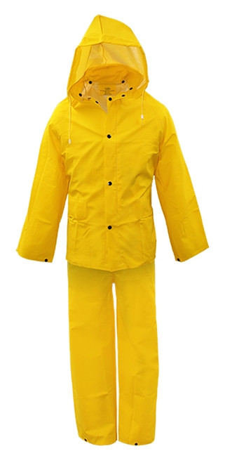 BOSS 3PR0300YX Rain Suit, XL, PVC, Yellow, Detachable Collar [SKU: ORG5039912]