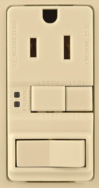 Eaton Wiring Devices VGFS15V-MSP GFCI Receptacle and Switch, 2 -Pole, 15 A, 125 VAC, NEMA: NEMA 5-15R, Ivory [SKU: ORG7335854]