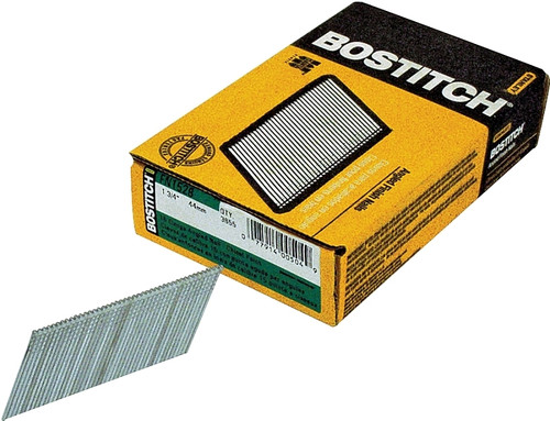 Bostitch FN1528 Finish Nail, 1-3/4 in L, 15 Gauge, Galvanized Steel, Coated, Round Head, Smooth Shank [SKU: ORG6510234]
