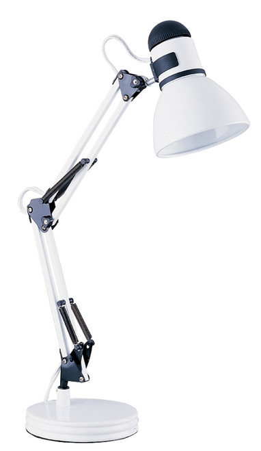 Boston Harbor TL-WK-134E-WH-3L Swing Arm Work Lamp, 120 V, 60 W, 1-Lamp, A19 or CFL Lamp, White [SKU: ORG6936421]
