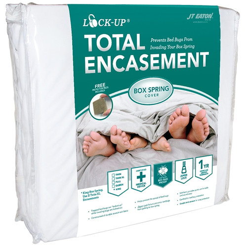 J.T. EATON Lock-Up 80FULBOX Box Spring Encasement, Full, Fabric, White [SKU: ORG3606910]