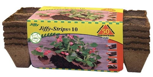 Jiffy JS50 Strip Pot, 4 in L Tray, 10 in W Tray, Sphagnum Peat Moss [SKU: ORG7194012]