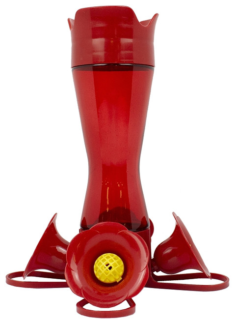 Perky-Pet 403CP Bird Feeder, 8 oz, 4-Port/Perch, Plastic, Red, 9-1/2 in H [SKU: ORG6533228]