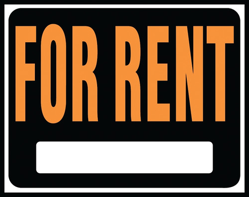 HY-KO Hy-Glo Series SP-102 Identification Sign, Rectangular, FOR RENT, Fluorescent Orange Legend, Black Background [SKU: ORG0320408]