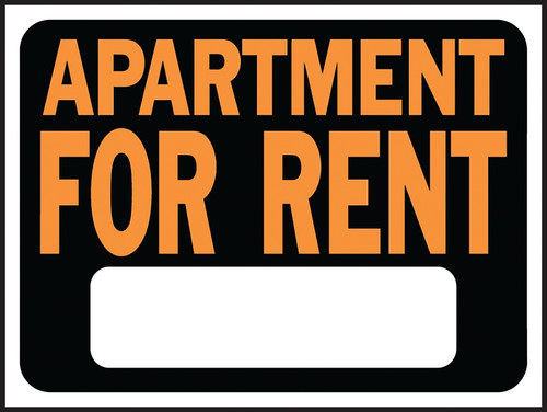HY-KO Hy-Glo Series 3001 Identification Sign, Rectangular, APARTMENT FOR RENT, Fluorescent Orange Legend, Plastic [SKU: ORG0202069]