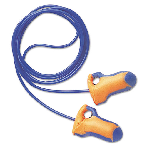 LT-30 Laser Trak Single-Use Earplugs, Corded, 32NRR, Orange/Blue, 100 Pairs [SKU: HOWLT30]