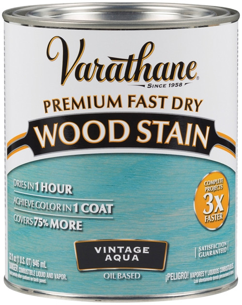 VARATHANE 297427 Wood Stain, Vintage Aqua, Liquid, 1 qt, Can [SKU: ORG4996872]