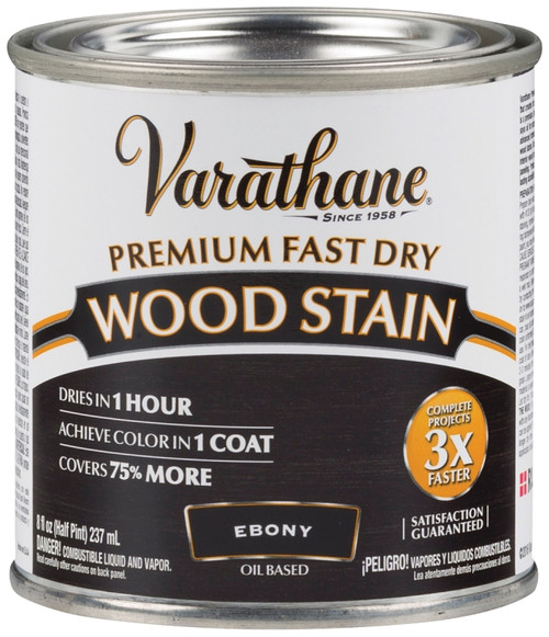 VARATHANE 269400 Wood Stain, Ebony, Liquid, 0.5 pt, Can [SKU: ORG7131006]