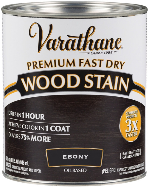 VARATHANE 269395 Wood Stain, Ebony, Liquid, 1 qt, Can [SKU: ORG7131121]