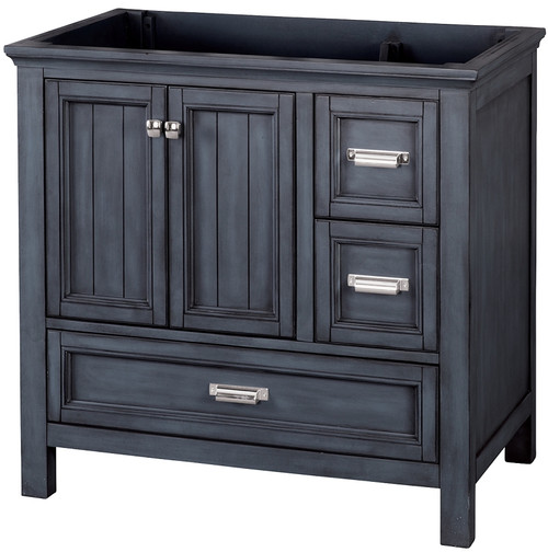Foremost Brantley Series BABV3622D Vanity, Wood, Harbor Blue, 2-Cabinet Door, 3-Drawer [SKU: ORG9206962]