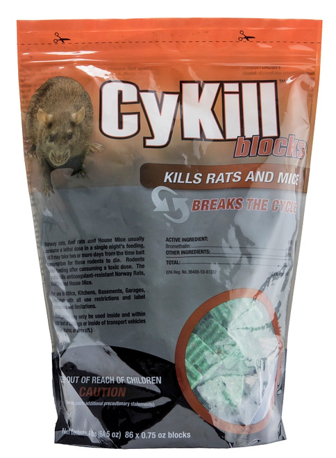 NEOGEN CyKill 112825 Rat and Mouse Poison Block, Solid, 4 lb Pouch [SKU: ORG7859259]