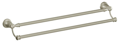 Moen Banbury Series Y2622BN Double Towel Bar, 24 in L Rod, Aluminum/Zamac, Brushed Nickel, Surface Mounting [SKU: ORG1777598]
