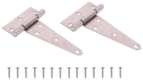 ProSource HTH-S05-C1PS T-Hinge, Stainless Steel, Brushed Stainless Steel, Fixed Pin, 180 deg Range of Motion, 70 (Pc) lb [SKU: ORG0723379]