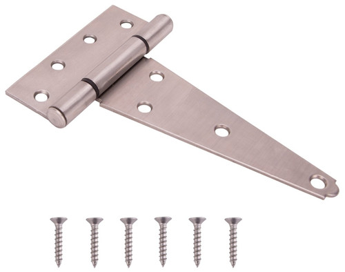 ProSource HTH-S06-C1PS T-Hinge, Stainless Steel, Brushed Stainless Steel, Fixed Pin, 180 deg Range of Motion [SKU: ORG0724500]