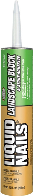 Liquid Nails LN-905 Landscape Block Adhesive, Paste, Mild Latex, White, 10 oz Cartridge [SKU: ORG8846313]