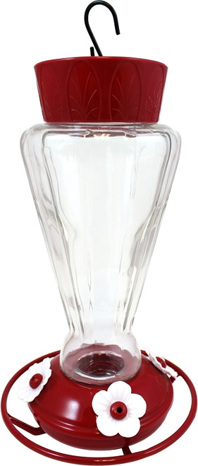 Stokes Select Royal 38135 Bird Feeder, 28 oz, 4-Port/Perch, Glass/Plastic, Red, 10-3/4 in H [SKU: ORG3027109]