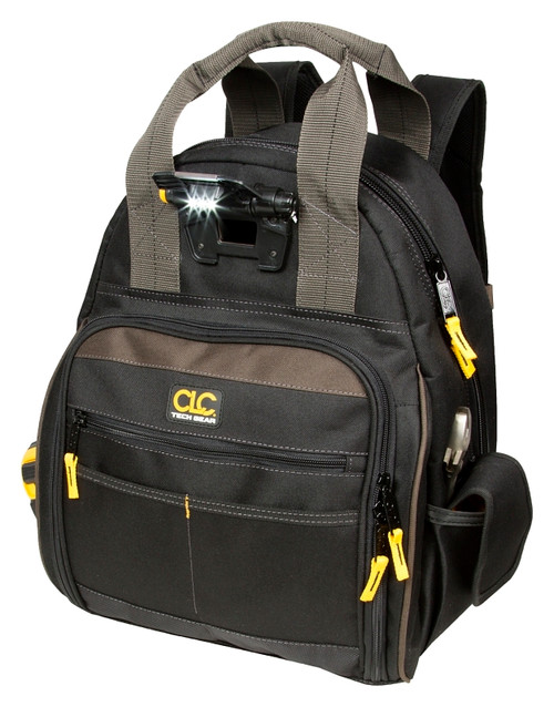 CLC Tech Gear L255 Backpack, 13 in W, 8 in D, 16 in H, 53-Pocket, Polyester, Black [SKU: ORG9411166]
