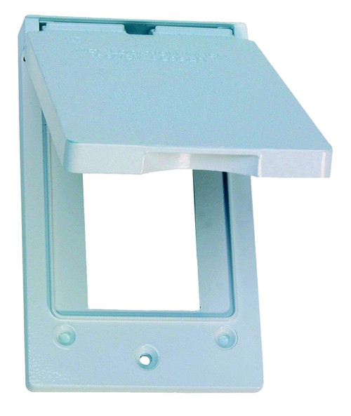 BWF 511VW-1 Cover, 4-9/16 in L, 2-13/16 in W, Metal, White, Powder-Coated [SKU: ORG1718451]