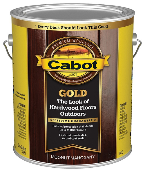 Cabot 3470 Series 140.0003473.007 Floor Finish, Gold Satin, Moonlit Mahogany, Liquid, 1 gal, Can [SKU: ORG7059413]