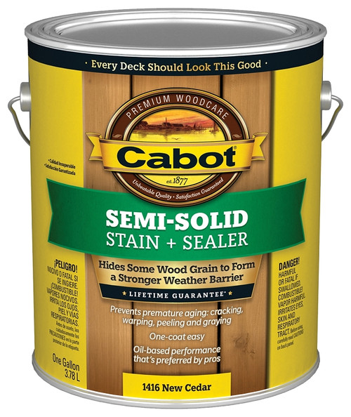 Cabot 140.0001416.007 Deck and Siding Stain, New Cedar, Liquid, 1 gal [SKU: ORG0050674]