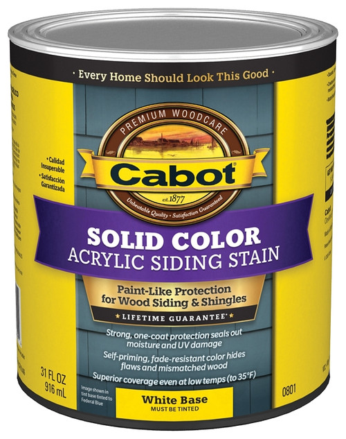 Cabot 800 Series 140.0000801.005 Solid Color Siding Stain, Natural Flat, Liquid, 1 qt, Can [SKU: ORG9435652]