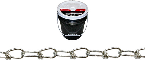 Campbell 075-2023N Double Loop Chain, #2/0, 350 ft L, 255 lb Working Load, Carbon Steel, Zinc [SKU: ORG6285894]