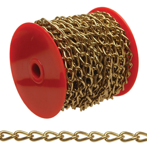 Campbell 0717017 Twist Chain, #70, 82 ft L, 5 lb Working Load, Brass [SKU: ORG7128184]
