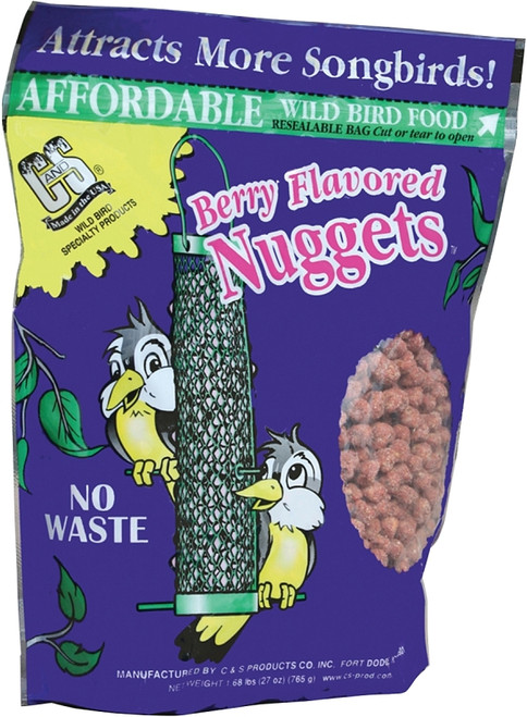 C&S Nuggets CS06101 Bird Food, High-Energy, Berry Flavor, 27 oz Bag [SKU: ORG7369283]