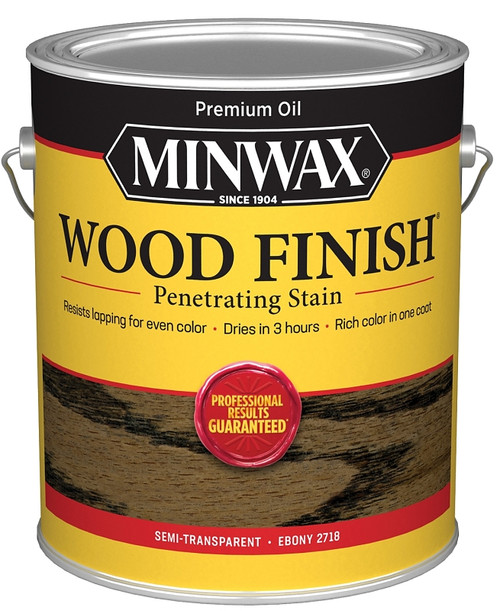 Minwax Wood Finish 710960000 Wood Stain, Ebony, Liquid, 1 gal [SKU: ORG7023641]