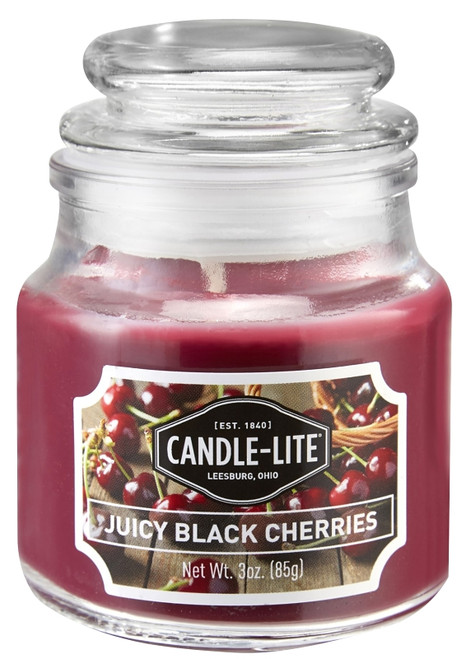 CANDLE-LITE 3827565 Jar Candle, Juicy Black Cherries Fragrance, Burgundy Candle [SKU: ORG0883793]