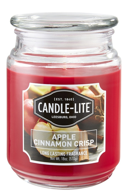 CANDLE-LITE 3297021 Jar Candle, Apple Cinnamon Crisp Fragrance, Crimson Candle, 70 to 110 hr Burning [SKU: ORG7817810]