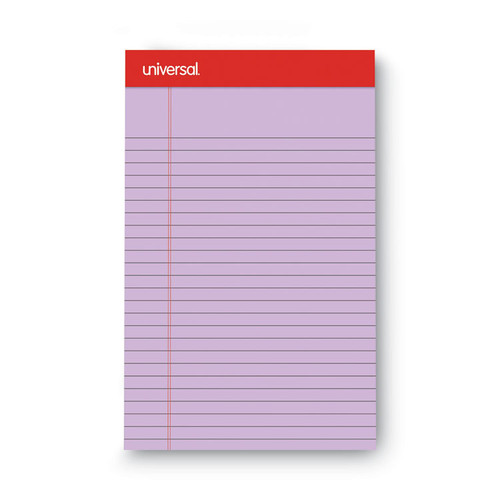 Colored Perforated Ruled Writing Pads, Narrow Rule, 50 Orchid 5 x 8 Sheets, Dozen [SKU: UNV35854]