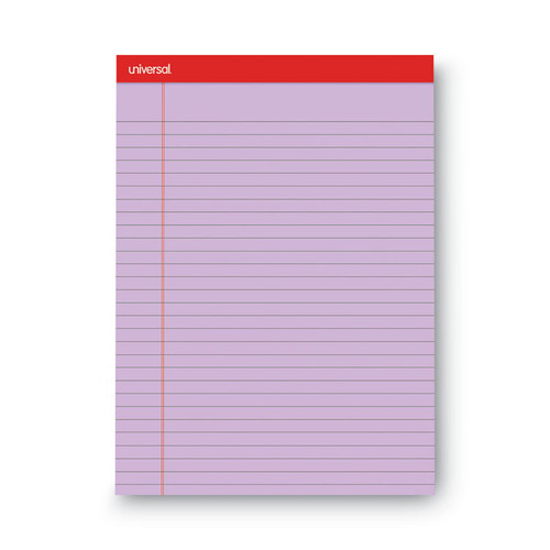 Colored Perforated Ruled Writing Pads, Wide/Legal Rule, 50 Assorted Color 8.5 x 11.75 Sheets, 6/Pack [SKU: UNV35878]