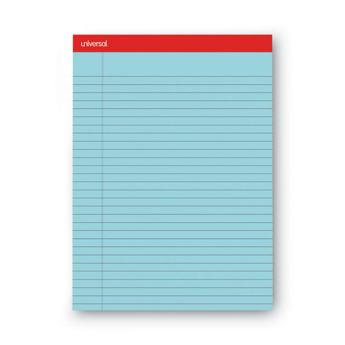 Colored Perforated Ruled Writing Pads, Wide/Legal Rule, 50 Blue 8.5 x 11 Sheets, Dozen [SKU: UNV35880]
