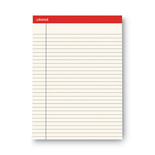 Colored Perforated Ruled Writing Pads, Letter Size Pad (8.5 x 11.75), Wide/Legal Rule, 50 Ivory 8.5 x 11 Sheets, Dozen [SKU: UNV35882]