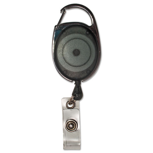 Carabiner-Style Retractable ID Card Reel, 30" Extension, Smoke, 12/Pack [SKU: AVT75551]