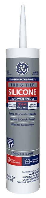 GE Silicone I GE712 Silicone Rubber Sealant, White, 24 hr Curing, -60 to 400 deg F, 10.1 oz Tube [SKU: ORG6109805]